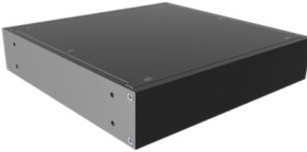 Aluminum enclosure, (L x W x H) 44 x 211 x 203 mm, black (RAL 9005), IP32, RM1U0808SBK