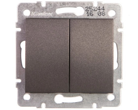 LOGI Łącznik dwugrupowy świecznikowy śrubowy 10AX 250V grafit 021010141 25244