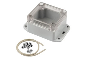 Obudowa ogólnego użytku Poliwęglan szerokość zew. 60 mm długość zew. 65 mm wys. zew. 40 mm Hammond IP65 Jasnoszary