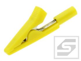 Krokodylek 27.187.3 żółty 10A;60V 41.5mm;wtykany(gn.ban.2mm) odp. MA1