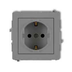 DECO Gniazdo pojedyncze z/u SCHUKO szary mat 27DGP-1sp