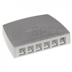 Gniazdo natynkowe Synergy FTP kat.6a 6 portów białe niezaładowane Molex