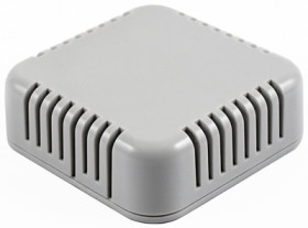 ABS miniature enclosure, ventilated, (L x W x H) 60 x 60 x 20 mm, gray (RAL 7046), IP30, 1551V3GY