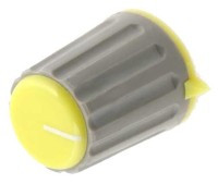 GALKA-8Y potencjometru obrotowego - zaślepka żółta (na ośkę 6 mm) wymiary: Ø15.3 x 18mm