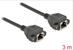 87011 Cat.6a extension cable, S/FTP, black, 3 m