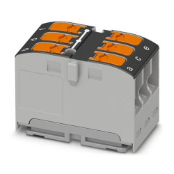 Blok rozdzielczy PTVFIX 6X2,5 BK, czarne złącze przemysłowe - 6 punktów przyłączeniowych o przekroju 2,5mm2 /10szt./