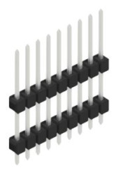 Pin header, 9 pole, pitch 2.54 mm, straight, black, 10051058