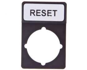 Tabliczka opisowa czarna prostokątna RESET ST22-1901P07