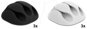 18346 Cable holders with 3 bushings, set of 6 b/w
