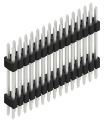 Pin header, 30 pole, pitch 1.27 mm, straight, black, SLVW709230Z