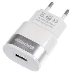 Ładowarka USB siec. 2.4A Slim 1xUSB 100-240V zasil. NEPOWER