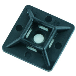 19x19mm Black Adhesive Cable Tie Base - Pack of 100