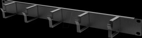 DN-97602 19" cable management patch panel, 5 brackets, 1 U, black