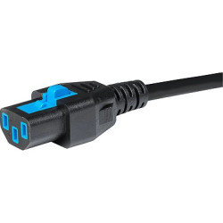 Power cord, Europe, plug type E + F, straight on C13 socket, straight, H05VV-F3G1.0 mm², black, 5 m, 3-133-811