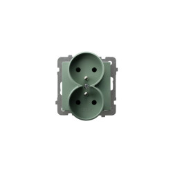 Gniazdo podwójne z/u GP-2GRZ/m/84 zielony mat AS Ospel