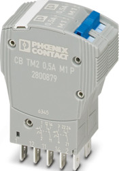 Circuit breaker, thermal-magnetic, 2 pole, 0.5 A, 80 V (DC), faston plug, IP30, 2800879