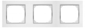 SANTRA ramka potrójna biały/chrom 4173-26