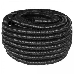 Rura karbowana elektroinstalacyjna GUS (RSF) 12mm wzmocniona spiralą giętka samogasnąca peszel elastyczny 320N PVC UV czarna 30m