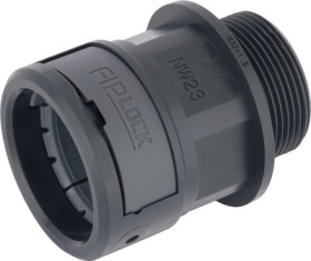 Straight hose screw fitting, NPT 3/4&#39;&#39;, 23 mm, PA, IP66/IP67/IP68/IP69, gray, (L) 54.1 mm, 61804272