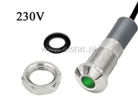 Kontrolka zielona 6mm; 230V