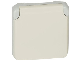 PLEXO IP55 Gniazdo pojedyncze z uziemieniem schuko białe/ ecru 069640 LEGRAND