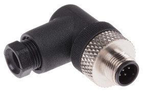 Złącze wielostykowe przemysłowe 5-pinowe M12 Montaż na kablu Wtyczka RS PRO