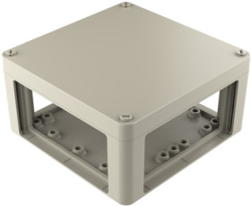 Polyester enclosure, (L x W x H) 270 x 270 x 136 mm, gray (RAL 7032), IP65, 140200000