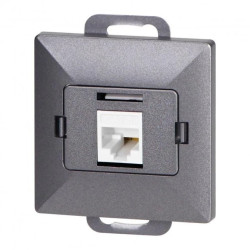 Gniazdo 1xRJ45 Cat5 Pearl, RJ45-5CAT/P1, antracyt,OR-OE-7715/A