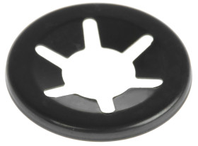 Nakrętka wciskowa, Emaliowane, Stalowe, Otwarte, do śr. wału: 6.35mm, śr zewn: 15.2mm