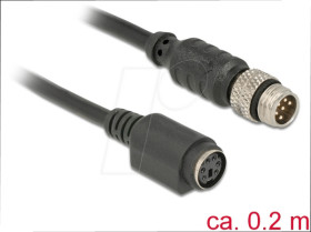 63278 Connection Cable M8 male waterproof &gt; MD6 female RS-232 0.2 m