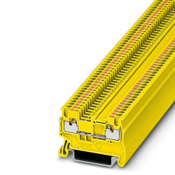 Blok zacisków przelotowych Phoenix Contact 3208130 poziomy: 1 PT 1 Żółty 500V 0.14mm², 1.5 mm² Wciskane IECEx/ATEX