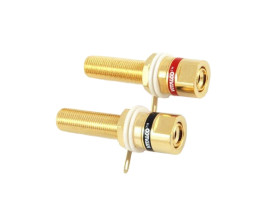 Gniazdo banan montażowie 40mm złote Vitalco