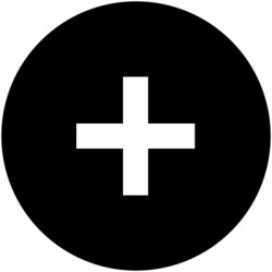 Button plate, round, +, for pushbutton, 218170