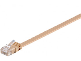 Kabel płaski Patchcord CAT 6 U/UTP RJ45/RJ45 1m jasnobrązowy