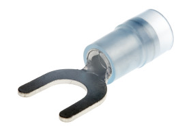 Konektor zaciskowy płaski Izolowane, M5 (#10), Niebieski 14AWG 2.5mm² 16AWG 1.5mm² RS PRO