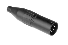 Złącze XLR 4 -pinowe Montaż na kablu XLR Męski Czarny