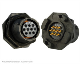 Złącze wielostykowe przemysłowe 10-pinowe, panelowe Wtyczka Souriau Sunbank by Eaton