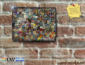 Rustic Amiga Games Collage - Metal Sign