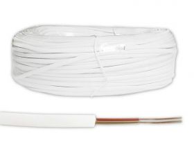Przewód kabel telefoniczny 2 żyły CCS linka biały (10m)