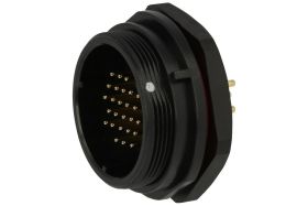 Wtyk; SP2912/P26-1N; 26 torów; proste; lutowany; 0,75mm2; SP29; na panel; 30mm; skręcane; nylon66; czarny; IP68; 5A; 400V; Weipu