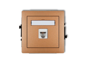 DECO Gniazdo telefoniczne 1xRJ11 4-stykowy beznarzędziowe złoty metalik 8DGT-1 KARLIK