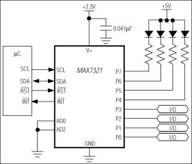 IC Port Expander with 8 Open-Drain I/Os