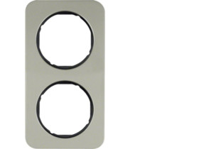 BERKER R.1 Ramka 2 podwójna stal szlachetna/czarny 10122104 HAGER