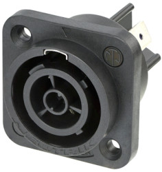 Panel socket, 3 pole, screw mounting, plug-in connection, 2.5 mm², black, NAC3FPX-TOP