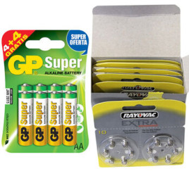 60 x bateria cynkowo-powietrzna Rayovac Extra Advanced 10 + 8 x LR6/AA GP SUPER