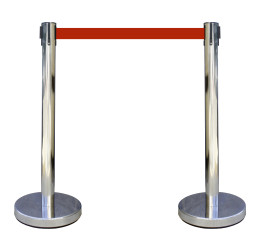 Słupek taśmy długość taśmy 2m Bariera chowana Ø 63mm Chromowany