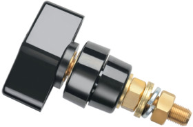 Pole terminal, 4 mm, black, 1000 V, 100 A, M8 threaded bolt, nickel-plated, POL 102 / SW