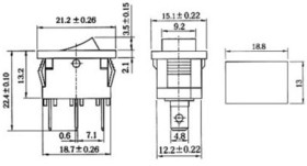 Pololu Rocker Switch: 3-Pin, SPDT, 10A
