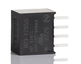 Przetwornica DC-DC, 3W, Uwe 12 V DC, Uwy 5V dc, Iwy 600mA, Recom