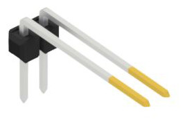 Pin header, 2 pole, pitch 2.54 mm, angled, black, SL31822S